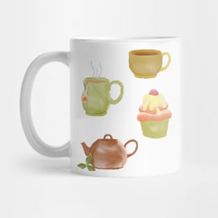 tea cup set watercolor Mug